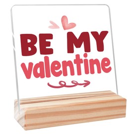 Funny Valentines Day Gifts for Her Him,Valentines Gifts Love Gift for Husband Wife Women Man Friends Coworkers,Be My Valentine Acrylic Plaque Decorative Sign