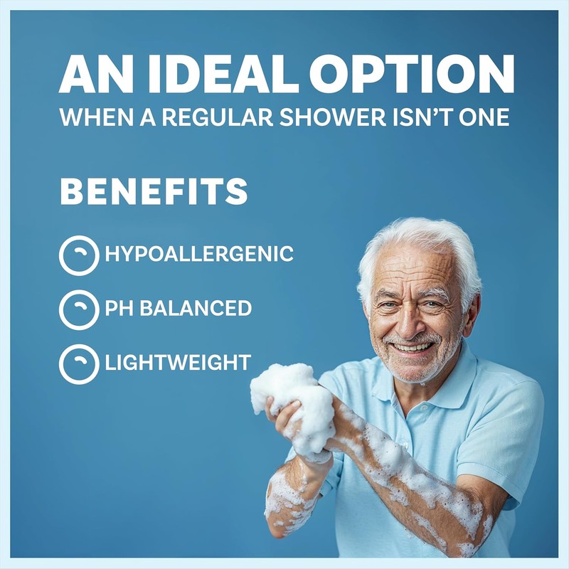 Scrubzz Disposable No Rinse Bathing Wipes - All-in-1 Single Use