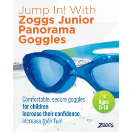 Zoggs Children's Panorama Junior Swimming Goggles with UV Protection, Wide Vision and Anti-Fog (6-14 Years),Red/Green/Tint Smoke