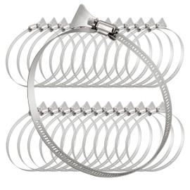 Silrubsups 25 Piece Dryer Hose Clamp 6 Inch Stainless Steel Duct Clamps Thumb Screw Worm Gear Adjustable Clamp (25, 6 Inch)
