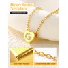 U7 Cubic Zirconia Initial G Letter Heart Pendant Necklace for