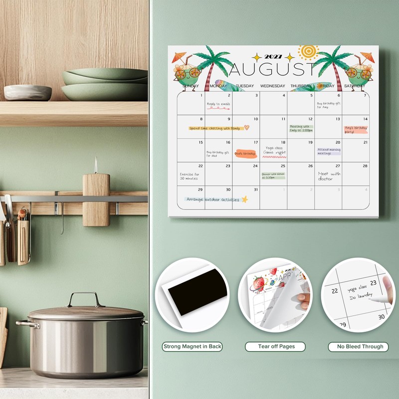 BGTCARDS Delightful Magnetic Fridge Calendar 2026-2027, Now to Jun 2028