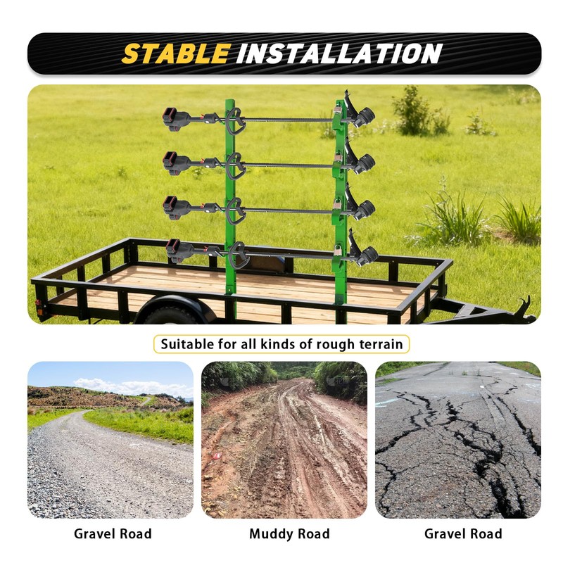 Green 4 Place Trimmer Weed Eater Rack for Open &