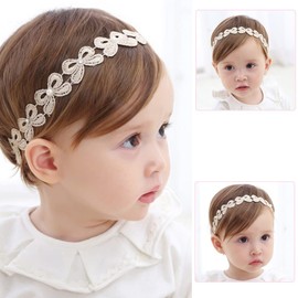 Baby Hair Bands, 4 Pieces, Baby Hair Accessories, Kids, Girls, Hair Ornaments, Lace, Cute, Stylish, Baby Headband, Elastic Band, Celebrations, Birthdays, Anniversaries, Baby Showers