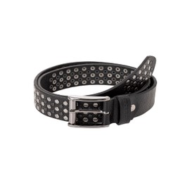 Genuine Leather Belt with Rivets Premium Quality, black