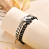 Matching Bracelets for Couples: Puzzle Stainless Steel Link Chain Bracelets