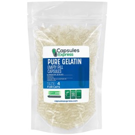 Cpsulas Express de gelatina vacas para gatos, certificado Kosher y Halal, cpsulas de gelatina pura sin gluten, relleno en polvo                       