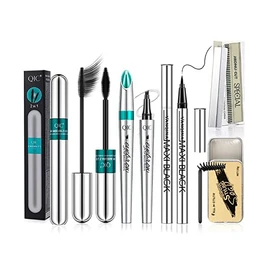 5x Longer Voluminous Eyelashes, 2 in 1 Vibely Mascara & Eyebrow Pencil & Eyeliner & Eyebrow Soap Kit & 10Pcs Eyebrow Trimming Blades, Waterproof No Clumping (5 Set)