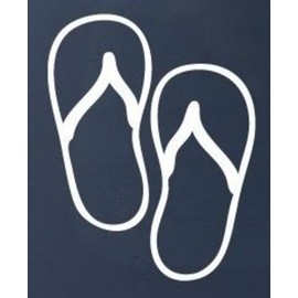 CCI Creative Concept Ideas Flip Flop Sandal Decal Vinyl Sticker|Cars Trucks Walls Laptop|White|5 in|CCI344
