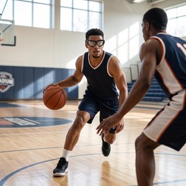 VGEBY VGEBY2c64r3awsf-12 Sports Glasses, Safety Goggles, Basketball, Football, Soccer, Golf Goggles, Sports Protective Glasses, Unisex (Black, Red), VGEBY2c64r3awsf-12