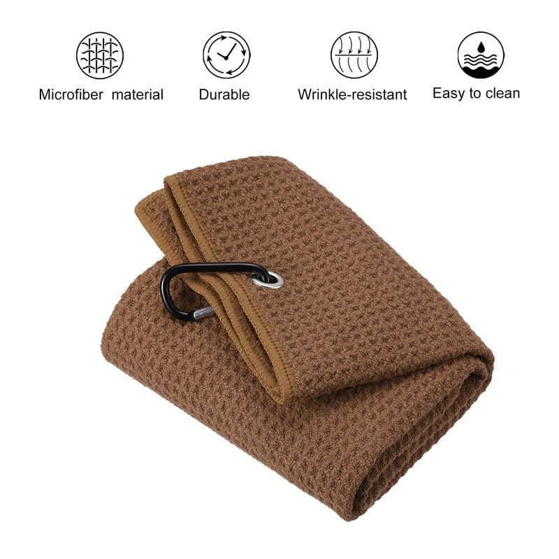 PATIKIL 60x40cm Tri-Fold Golf Towel Waffle Pattern Towel Soft Fiber