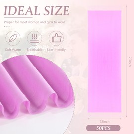 Ramede 50 Pack Pashmina Shawls and Wraps 79 x 28 Inch Bulk Wedding Favors Bridal Shawls Gifts for Guests with Thank You Cards(Light Purple)