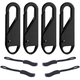 Luggage Zipper Pull Replacement for Backpack: YZSFIRM 10 Pcs Zipper Tab - Heavy Duty Zipper Extender Cord for Bag Suitcase Jacket (29 Metal Black)