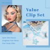Arocooy Blue Bow Clips 24PCS Gingham Hair Clips Y2K Snap
