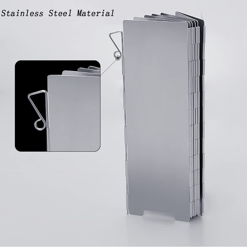 12 Plate Camping Stove Wind Shield Foldable Aluminum Camping Outdoor