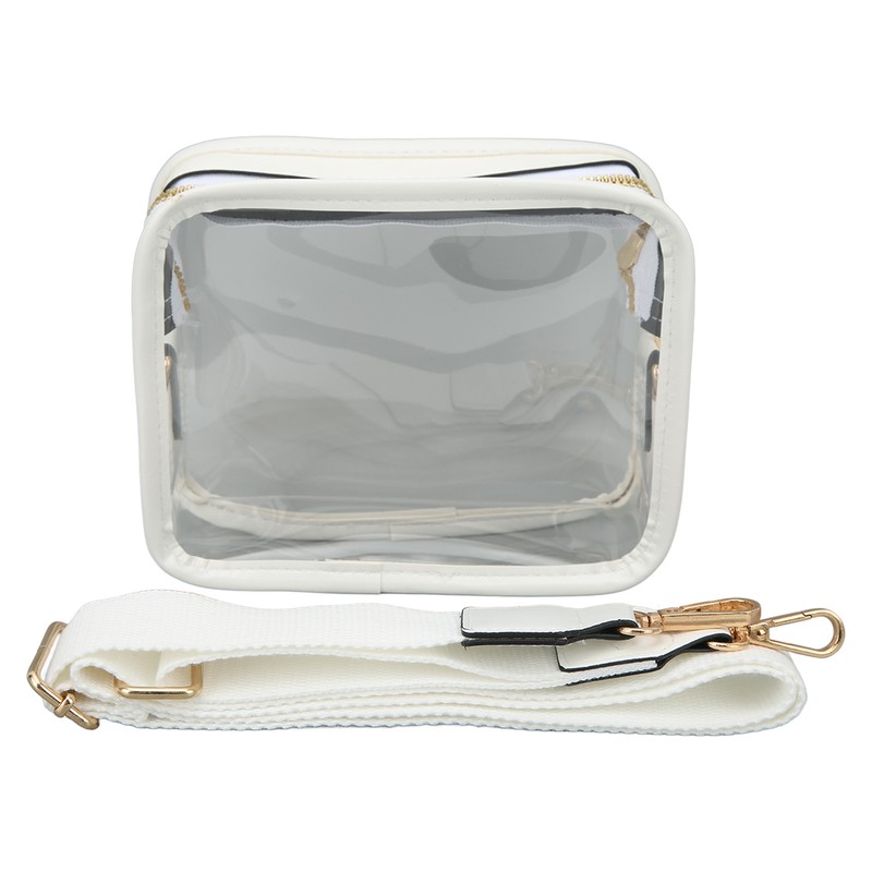 Clear Shoulder Bag PVC Zippered Waterproof Stadium Approved Purse for