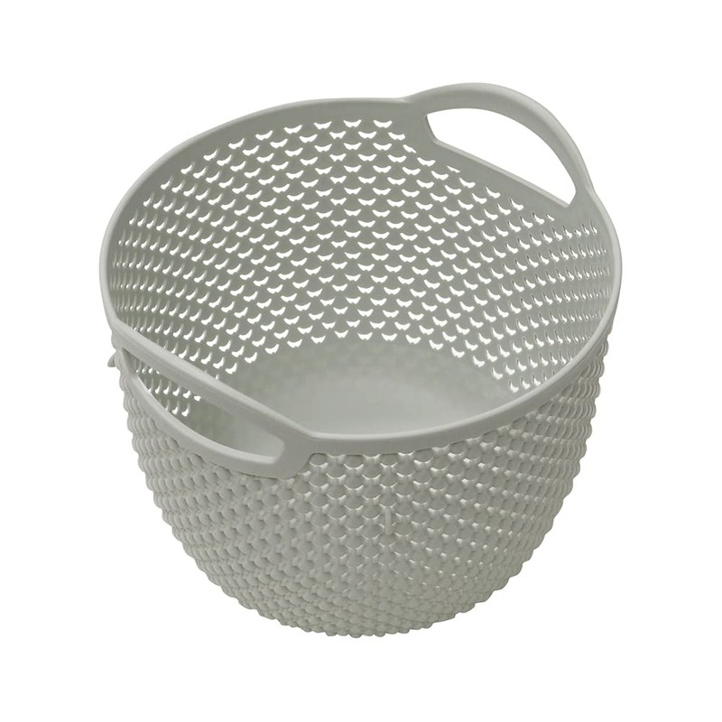 JVL Droplette Design Plastic Round Storage Basket, 3.3L,16 x 19cm