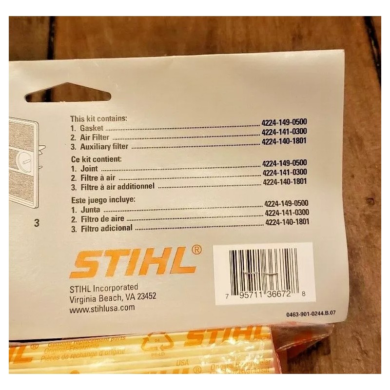 STIHL NEW Genuine STIHL Air Filter Kit TS700 TS800 4224-007-1013