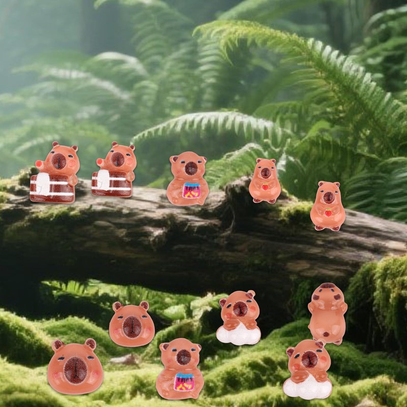 120pcs Mini Capybara Figurines, 6 Style Resin Tiny Capybara Decor