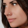 Nose Cuffs 14K Gold-Filled Hoop Ring - Beautiful White Opal