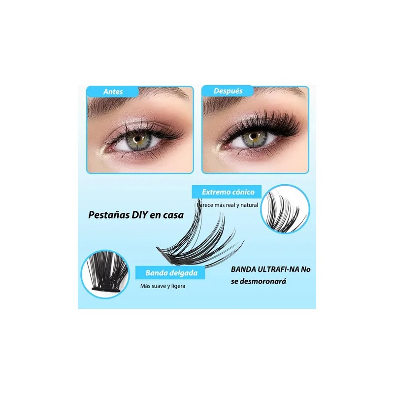 Kit de Extensiones de Pestañas con Efecto Natural para Principiantes,