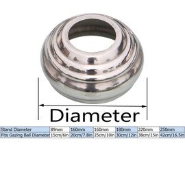 HomDSim Gazing Ball Globe Stand for Outdoor Garden Gazing Globes,Metal Garden Sphere Stand,Silver Stainless Steel