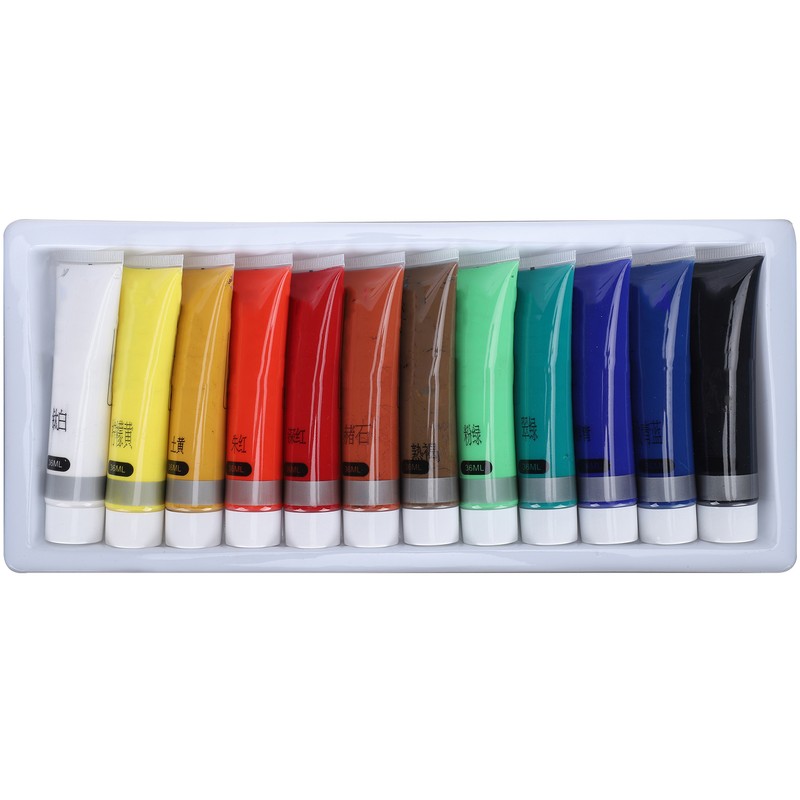 Acrylic Paint Set Hand Painted 12 Colors Pigment Tube for