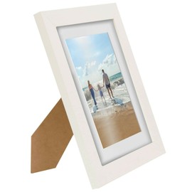 Alison Kingsgate White 10x8 Mount Frame with Peliglass Front & Wall Mounted Hook 10x8 photo Frames for 8x6” Image Size - Picture Frames 8 x 6 inches picture frame With Mount (White)
