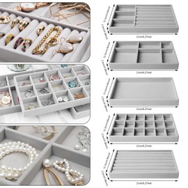 Pack of 10 Jewellery Trays, Jewellery Organiser Drawer, Stackable Jewellery Storage Drawer, Jewellery Organiser for Storing and Presenting, Organiser Jewellery for Necklaces, Bracelets, Earrings