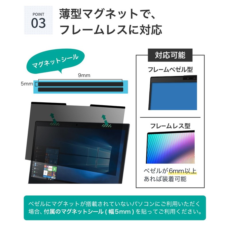 LOE 14 inch 16:10 Screen Anti-Peeping Film, Privacy Filter, Thin