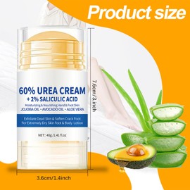 Urea Foot Cream,Urea Cream 60 Percent for Feet,Urea Moisturising Relieves Cracking and Dryness Foot Cream for Women & Men Feet, Knee, Elbow, Hand -3PCS