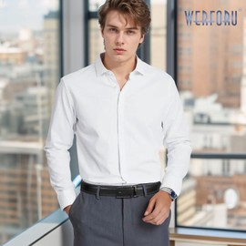 WERFORU Men Dress Belt Men Adjustable Leather Belt Men Leather Ratchet Belt-Comfort Click Belt for Men Dress and Casual（A-Black,28"-36" Waist Adjustable）