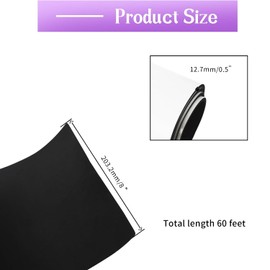 Qiveno Closed Cell Neoprene Foam Rubber Sheet with Adhesive - 60 x 8 x 1/2 Inch Multi-Function Insulation, Soundproofing, and Weatherproof Foam Padding Easy Cut DIY,Black