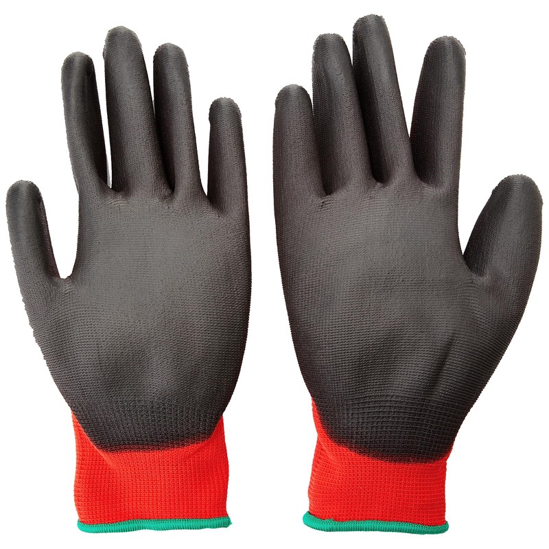 Portwest Red - PU Glove, Size: L, Colour: Red/Black, A641R8RL