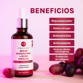 Serum Resveratrol + Acido Ferúlico Facial Skincare Todo Tipo De Piel Día/noche