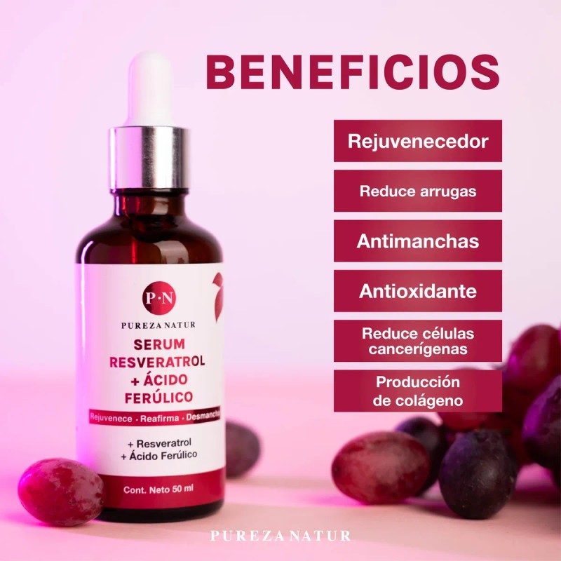 Serum Resveratrol + Acido Ferúlico Facial Skincare Todo Tipo De