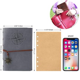 Leather notebook, vintage blank diary, travel diary, refillable journal, sketchbook, blank book, ring binder, Christmas, Valentine's Day, birthday, anniversary, gift.