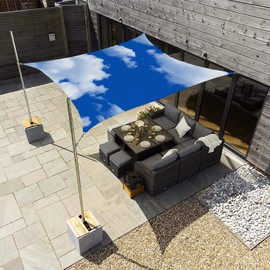 INFRANGE Waterproof Sky Blue 10' x 10' Square Sun Shade Sail Canopy Awning Shelter Fabric Screen, 95% UV Blockage UV & Water Resistant, for Outdoor Patio Garden Carport