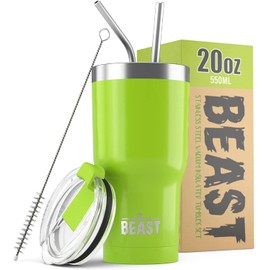 Beast 20 oz Tumbler Stainless Steel Vacuum Insulated Coffee Ice Cup Double Wall Travel Flask (Lemongrass Green)