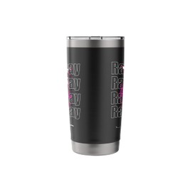 Race Day Vibes Car Racing Checkered Flag Retro Messy Bun Stainless Steel Insulated Tumbler