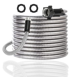 Yanwoo 304 Stainless Steel 20 Feet Garden Hose with Female to Male Connector, Water Hose, Metal Hose, Outdoor Hose (20ft)