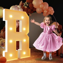 imprsv 3FT Block Marquee Letters, Marquee Light Up Letters for Birthday Baby Shower Party Backdrop Decor, Large Light Up Letters for Wedding Decorations Engagement Party Decorations, Letter R
