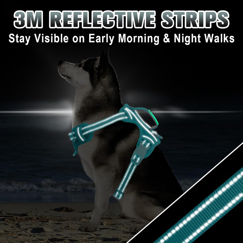 BARKBAY No Pull Dog Harness Large Reflective Dog Harness with