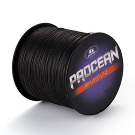Procean 100% PE 4 & 8 Strands Braided Fishing Line, 6-300 LB Sensitive Braided Lines, Super Performance and Cost-Effective (Black, 80LB(36.3Kg) 0.48mm-1093Yds)