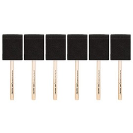 Creative Mark Artist Foam Paint Brushes Assorted Sizes 6-Pack Set for Painting - Wood Handle Wedge Shaped Paintbrush Kit - Pack of 6 (2")
