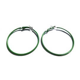 Medium Hoop Earrings Assorted Color Hoop Earrings 50mm 2 inch Hoops (Green)