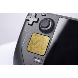 Luck&Link Touchpad Protector Steam Deck，Protective Skin Texture Sticker for steam Deck Touch Trackpads，High end Textured Skin (Honeycomb - Gold, Trackpads+4 keys)