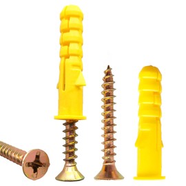 344 Pcs Wall Plugs for Brick,172 x M4*30 Masonry Self Tapping Screws,172 x M6*30 Expansion Pipe Anchor Bolts,Raw Plugs for Brick Wall,Heavy Duty Wood Screws and Wall Plug Kit for Concrete Drywall