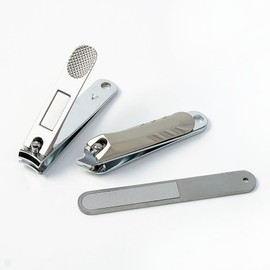Sellitem Cooperative Company Well-Cutting Nail Clipper Set Lever Cut Nail Clipper 3-Piece Set NC-01 (Silver) Nail Clipper Set
