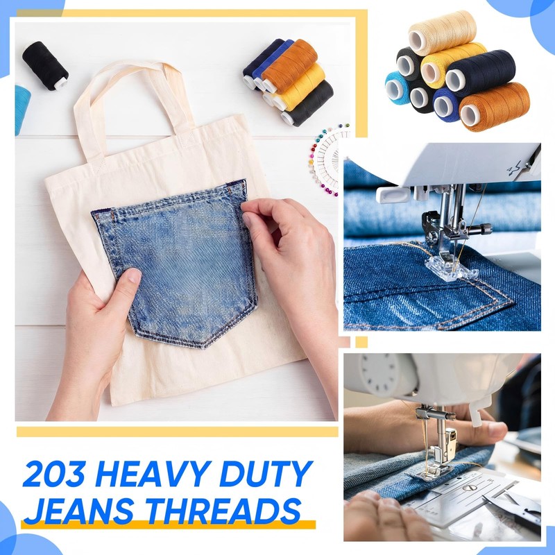 GliCraft 8 Colors Denim Thread Jeans Sewing Thread 137yard 203